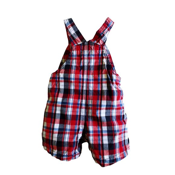 Child of Mine Plaid Crab Shortalls 6-9 Months - Picture 5 of 7